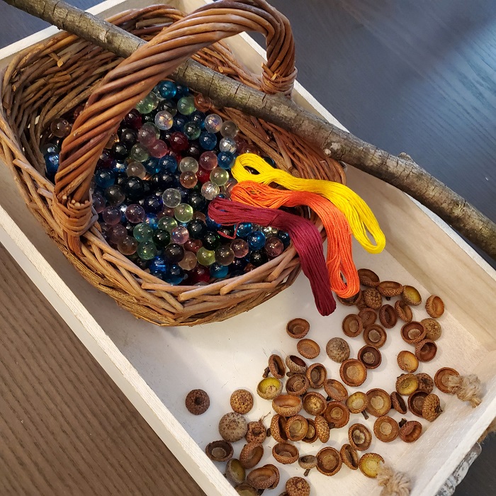 Fall Acorn Craft with Marbles 